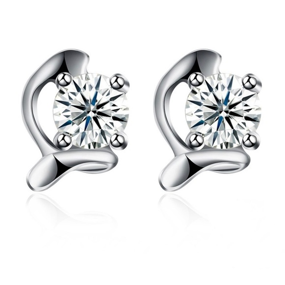 Boutique Jewelry - Authentic Sterling Silver Cubic Zirconia Earrings